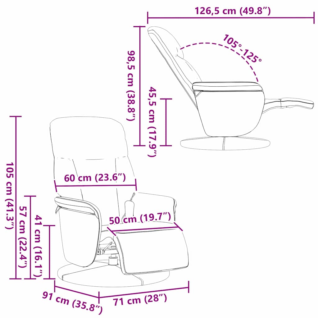 Massage Relaxsessel Dunkelgrau 91 x 71 x 105 cm Samt