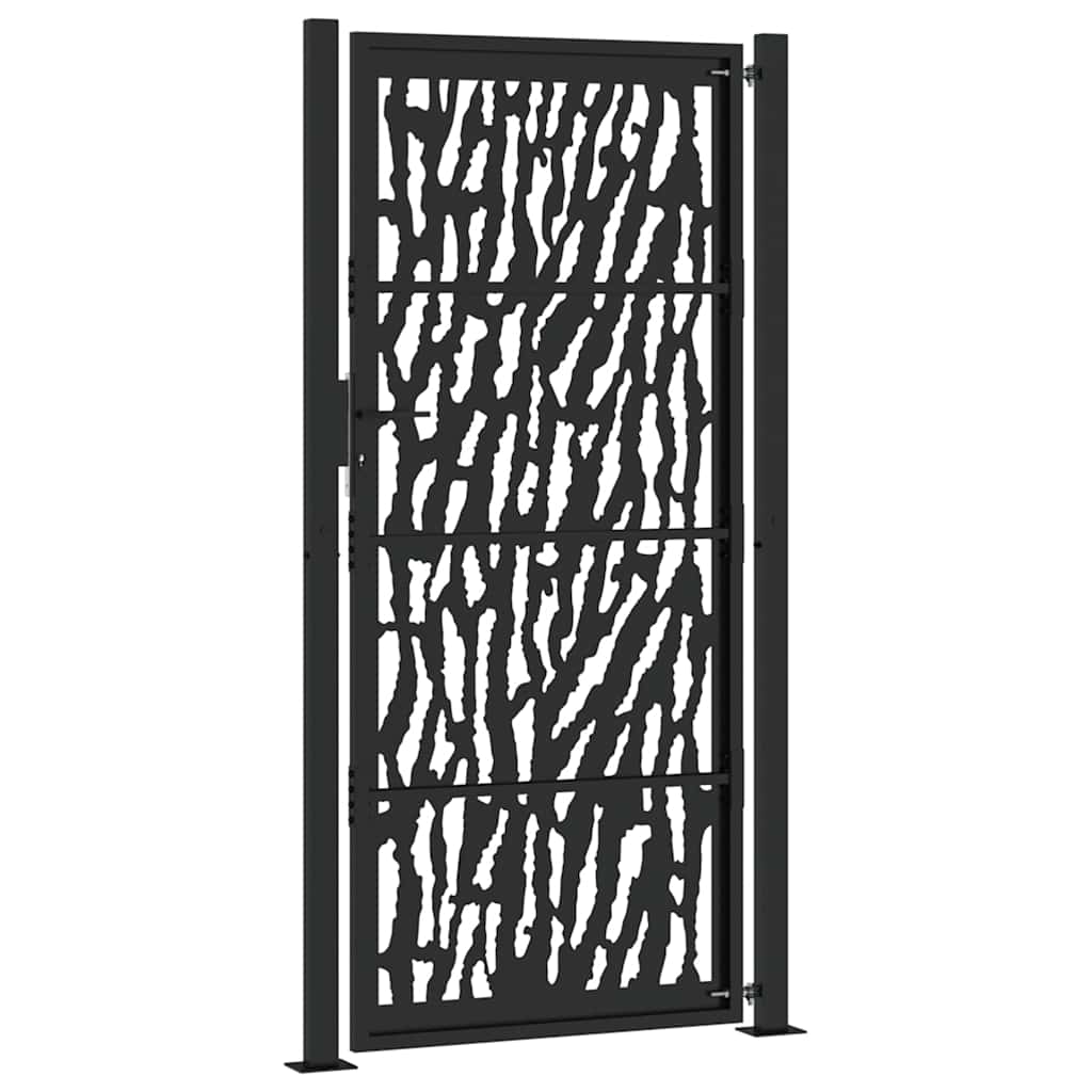 Gartentor Schwarz 100x100 cm Stahl Lichtdesign