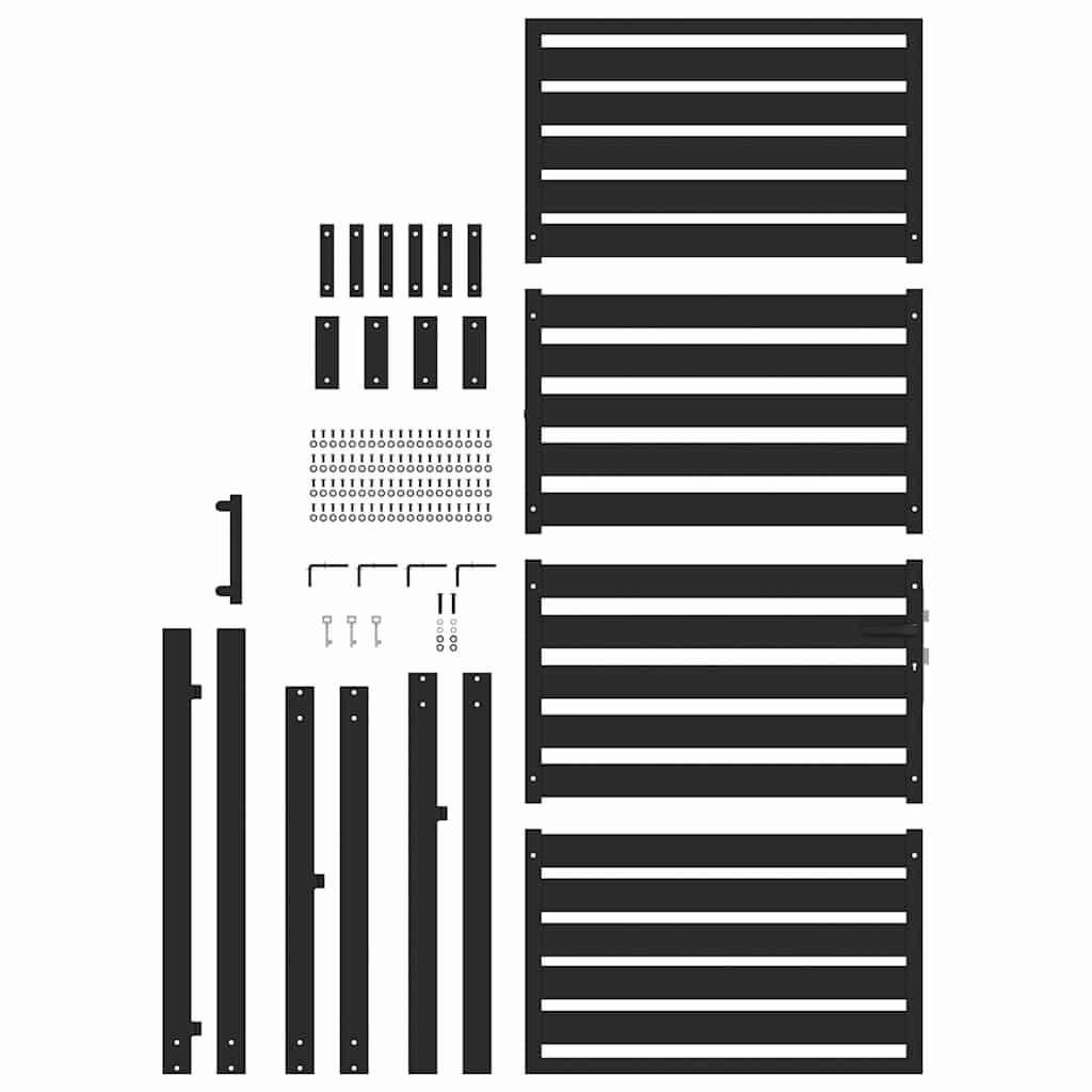 Gartentor Abschließbar Schwarz 100x100 cm Aluminium