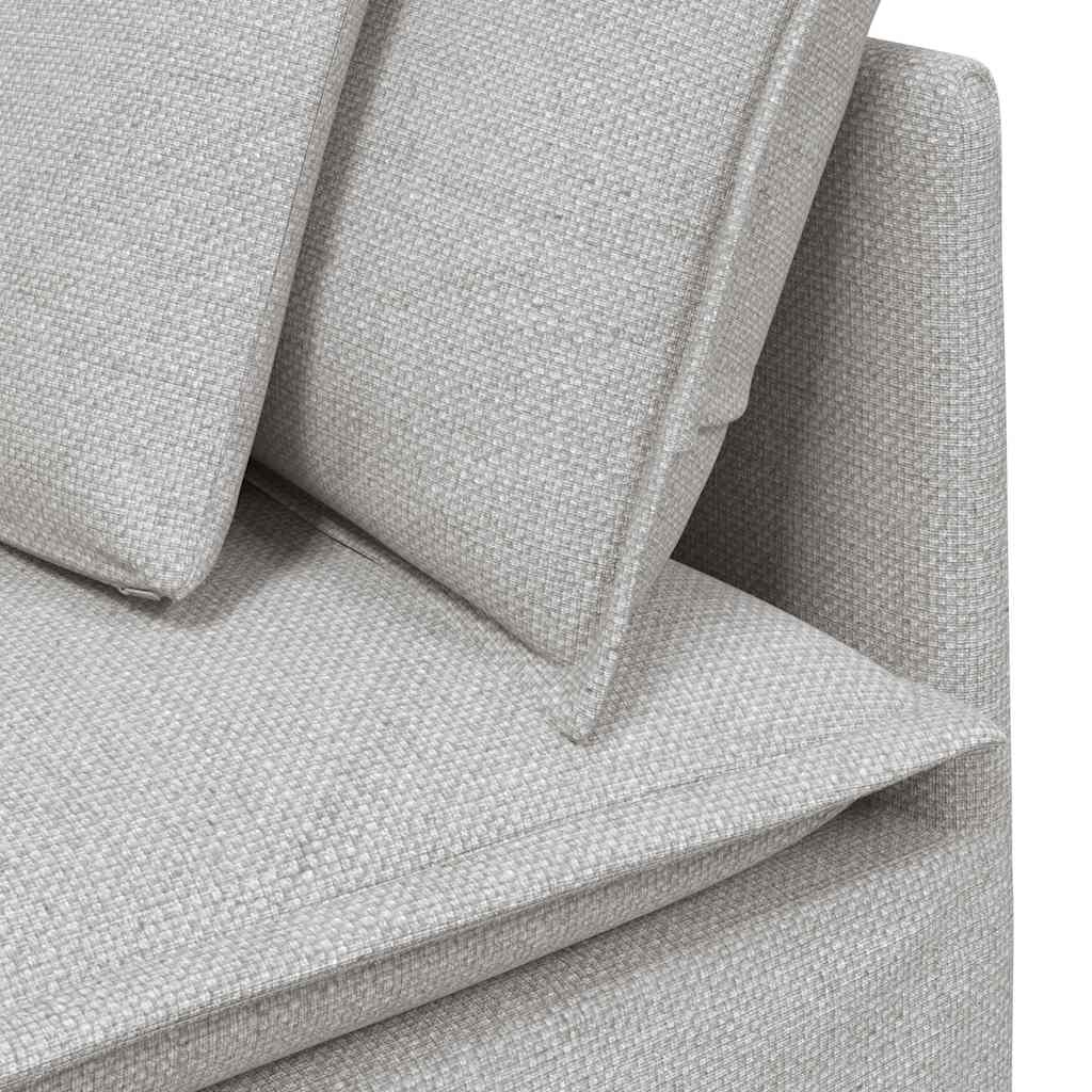 Modulares Sofa Endmodul mit Armlehne Kissen Hellgrau 100 cm