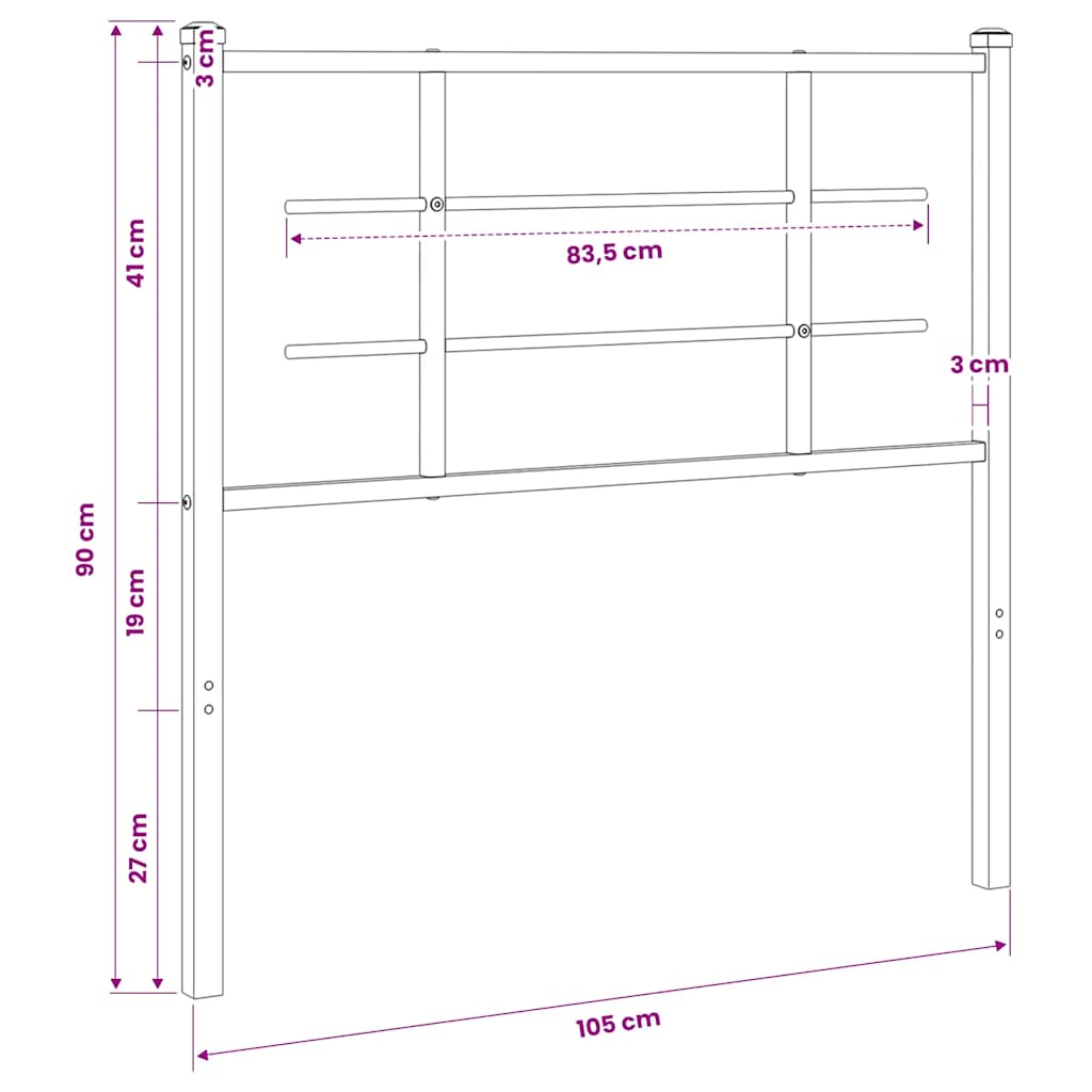 Ersatz-Kopfteil Metall Weiß 100 cm