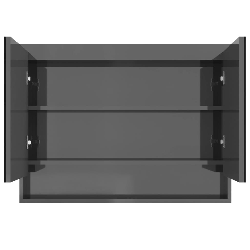 Spiegelschrank fürs Bad 80x15x60 cm Glänzend Schwarz