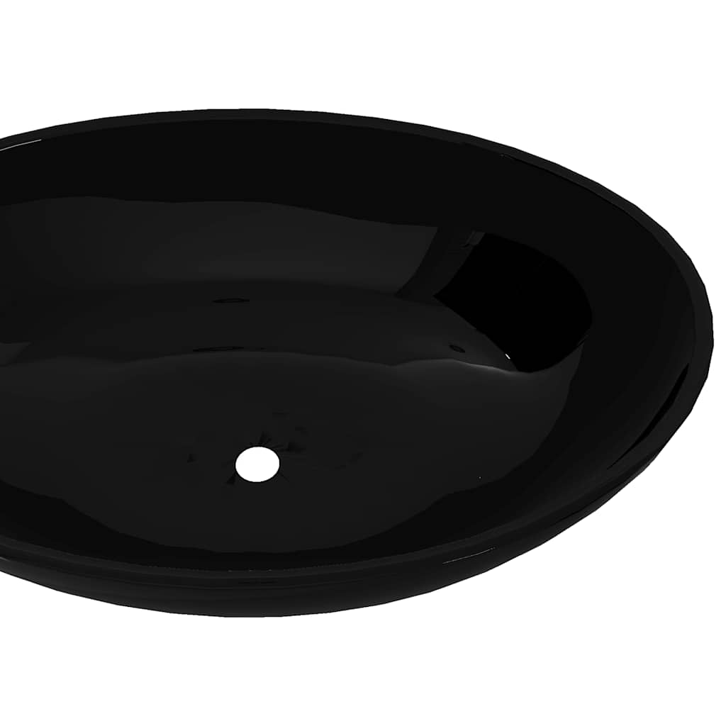Luxus Keramik Waschbecken Oval Weiß 40 x 33 cm
