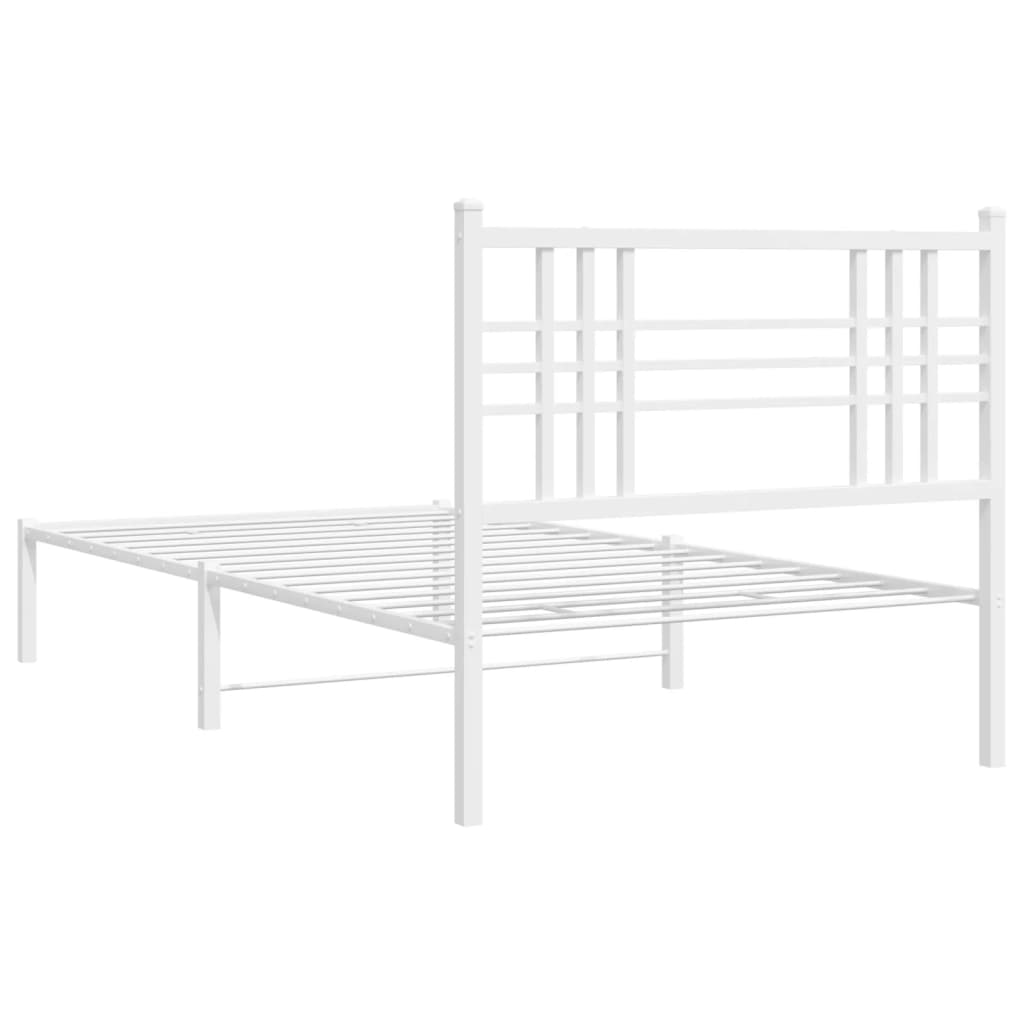 Bettgestell mit Kopf- und Fußteil Metall Schwarz 90x200 cm