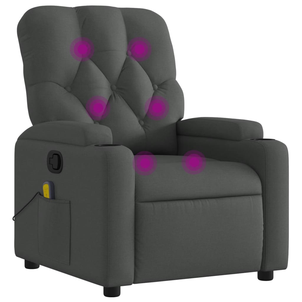 Massage-Relaxsessel, hellgrauer Stoff
