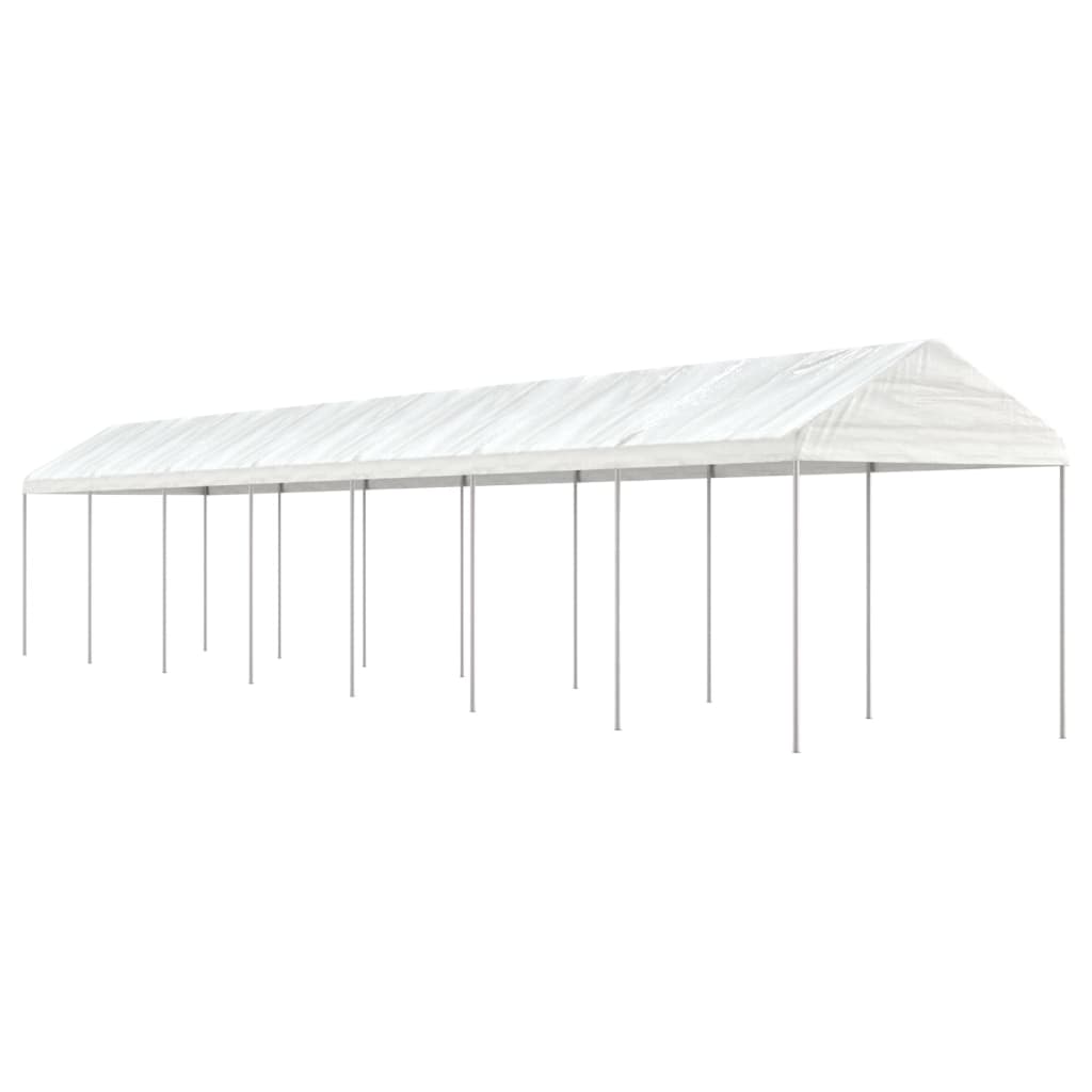 Pavillon mit Dach Weiß 4,46x2,28x2,69 m Polyethylen