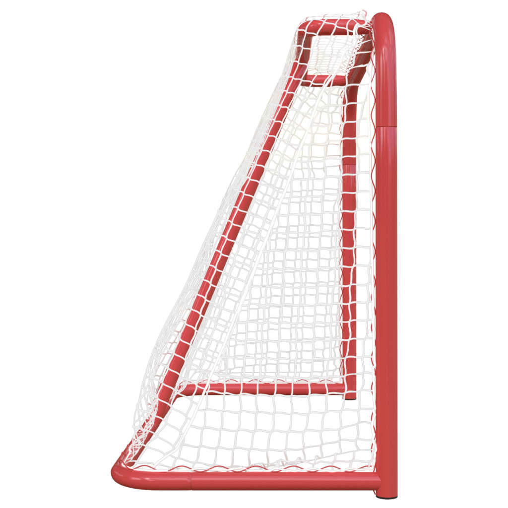 Hockeytor mit Netz Rot & Weiß 153x60x118 cm Stahl & Polyester