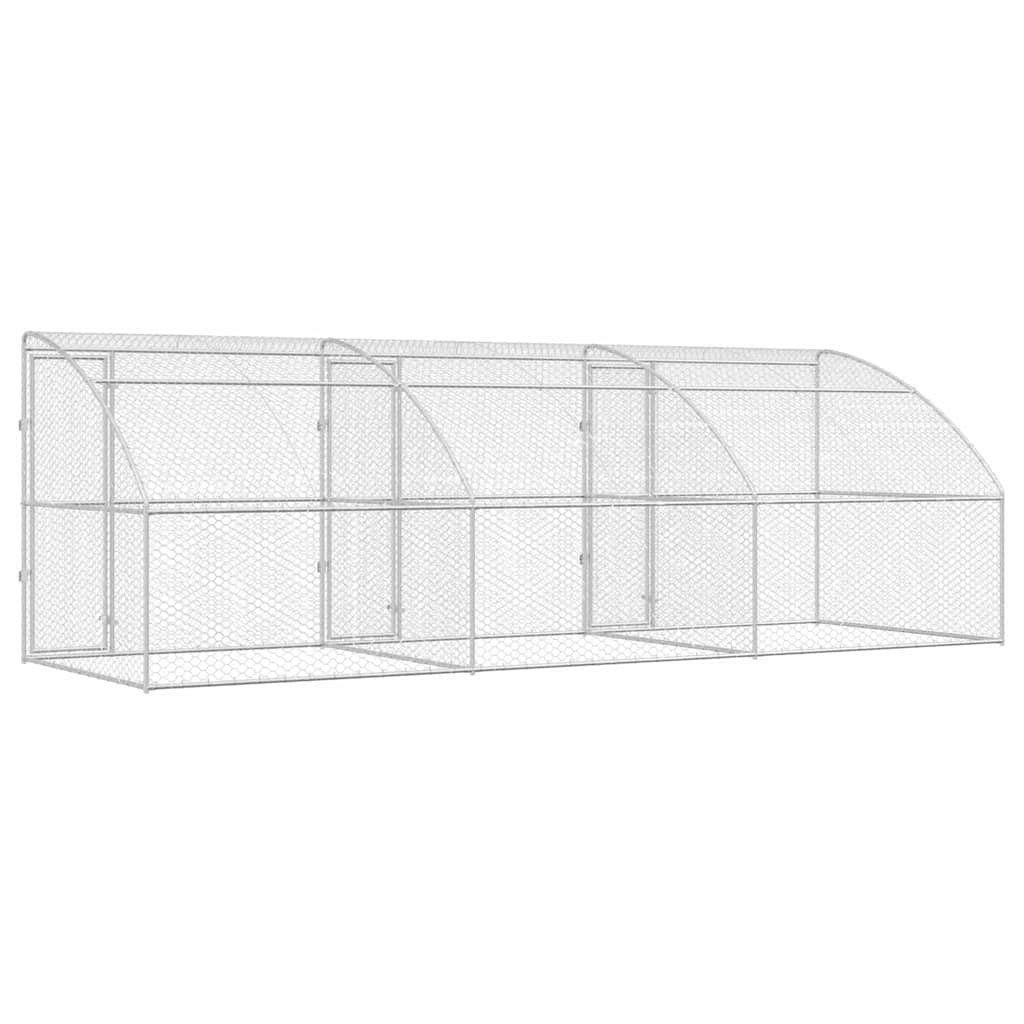 Hundekäfig 2 pcs Silber 4 x 2 x 2 m Verzinkter Stahl
