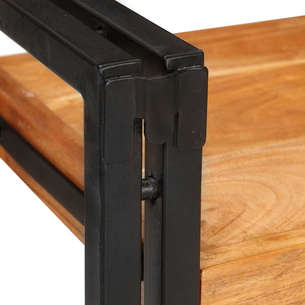 Nachttisch Braun und Schwarz 38 x 33 x 58 cm Massivholz Mango