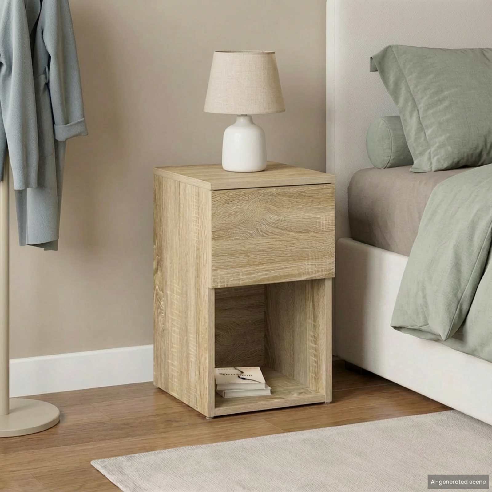 Bettschrank Weiß 29 x 31,5 x 49 cm Holzwerkstoff