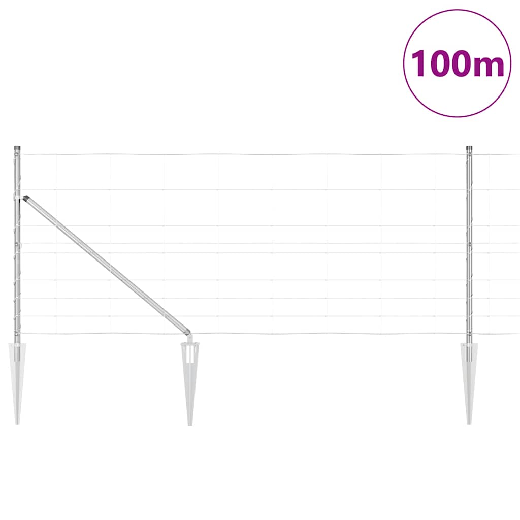 Ground Fix Geschweißter Drahtzaun 25 x 0,8 m Silber Netz