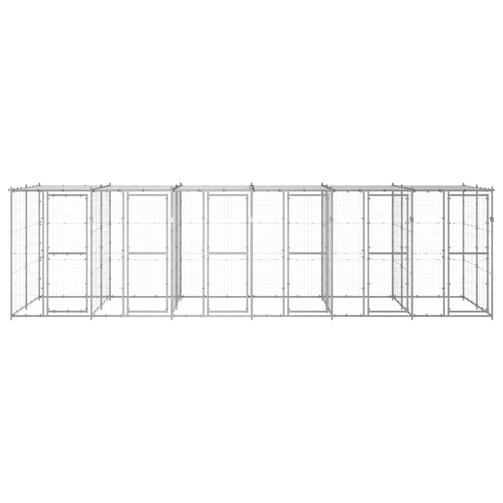 Outdoor-Hundezwinger Stahl mit Überdachung 110x220x180 cm