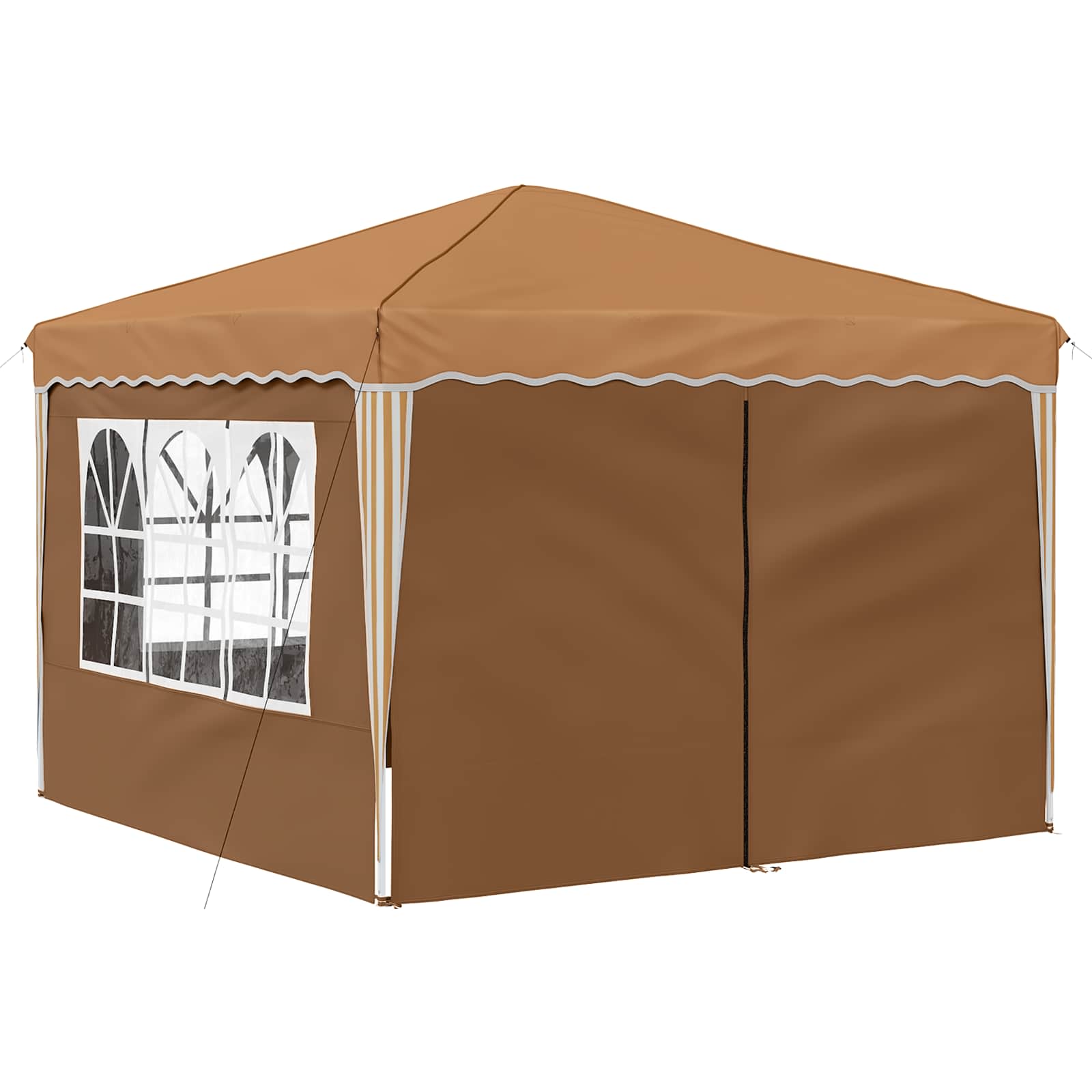 Pop-up Partyzelt 288 x 288 x 245 cm Creme Oxford-Stoff