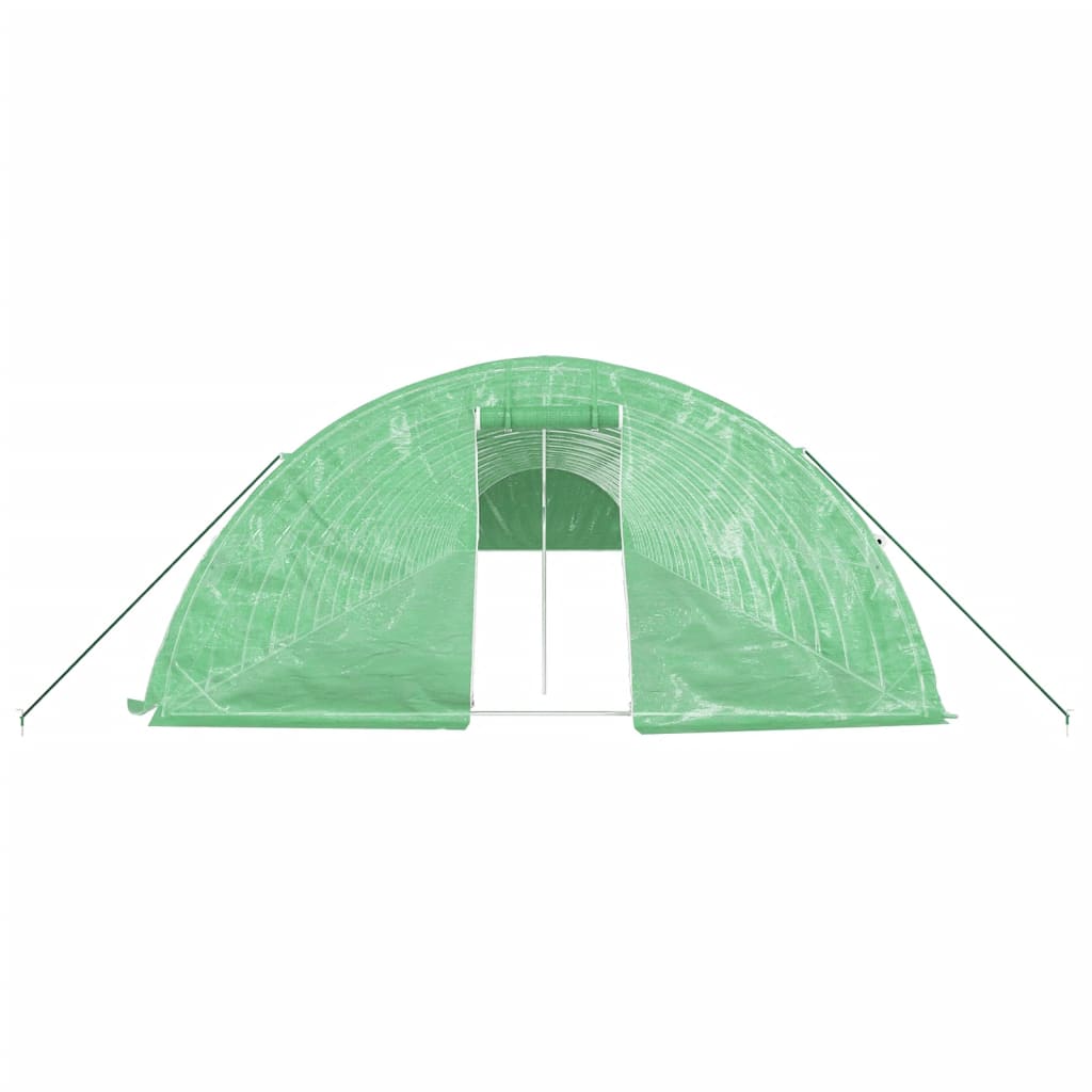 Gewächshaus mit Stahlrahmen Weiß 40 m² 8x5x2,3 m
