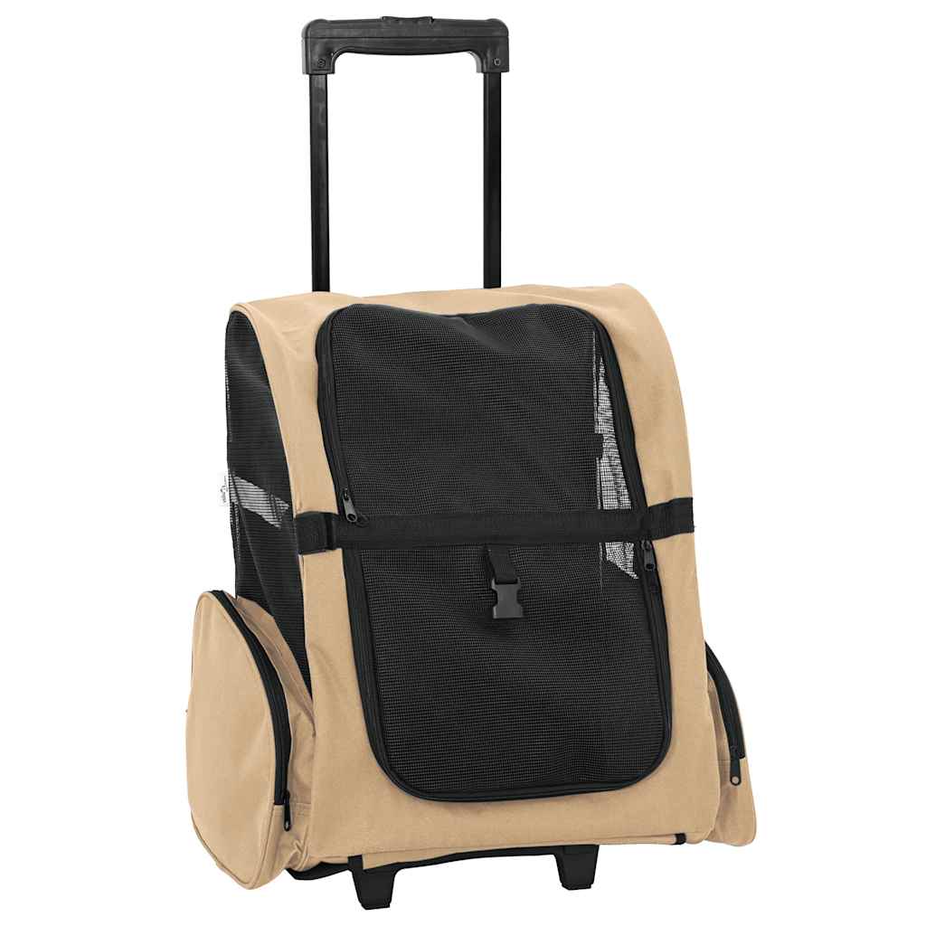 Trolley für Haustiere 3-in-1 Faltbar Beige