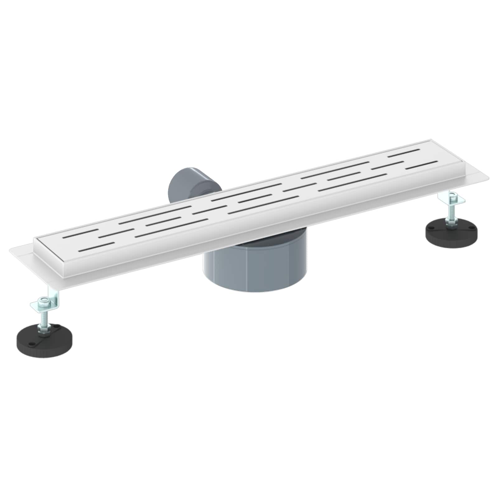 Duschabfluss mit Glashülle und 360° Siphon Schwarz 50 cm