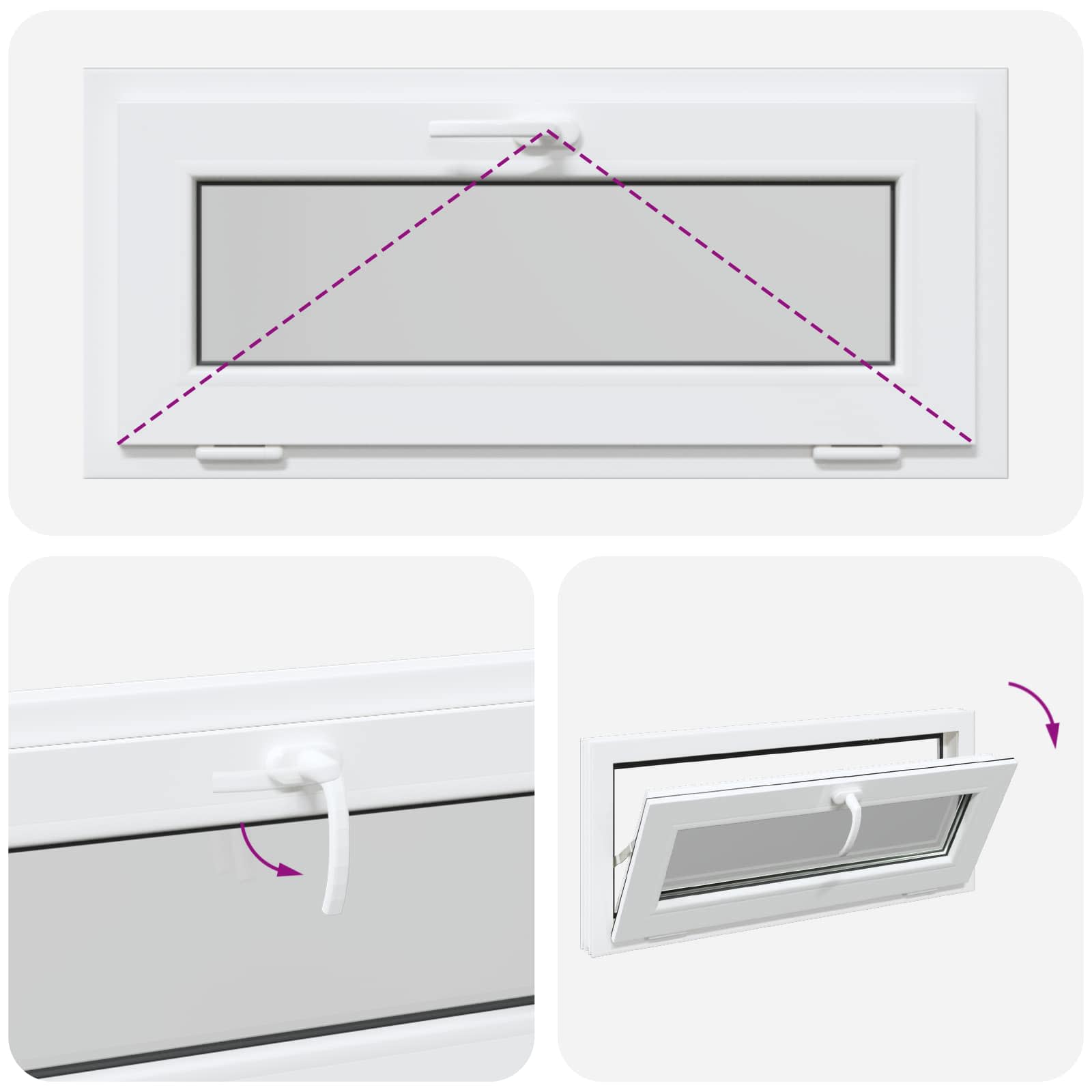 Kellerfenster RISOR 60 x 40 cm PVC und Glas Weiß