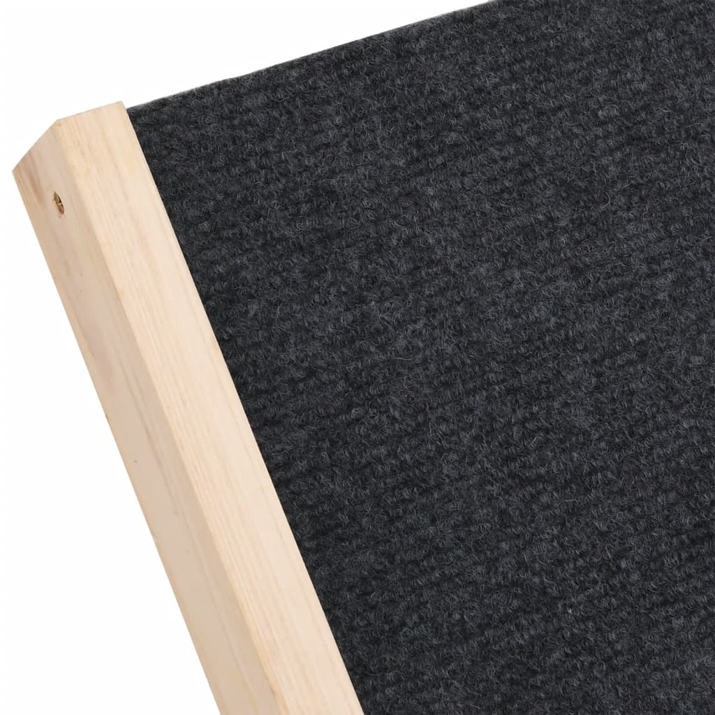 Hunderampe Grau 100x40 cm Massivholz Tanne