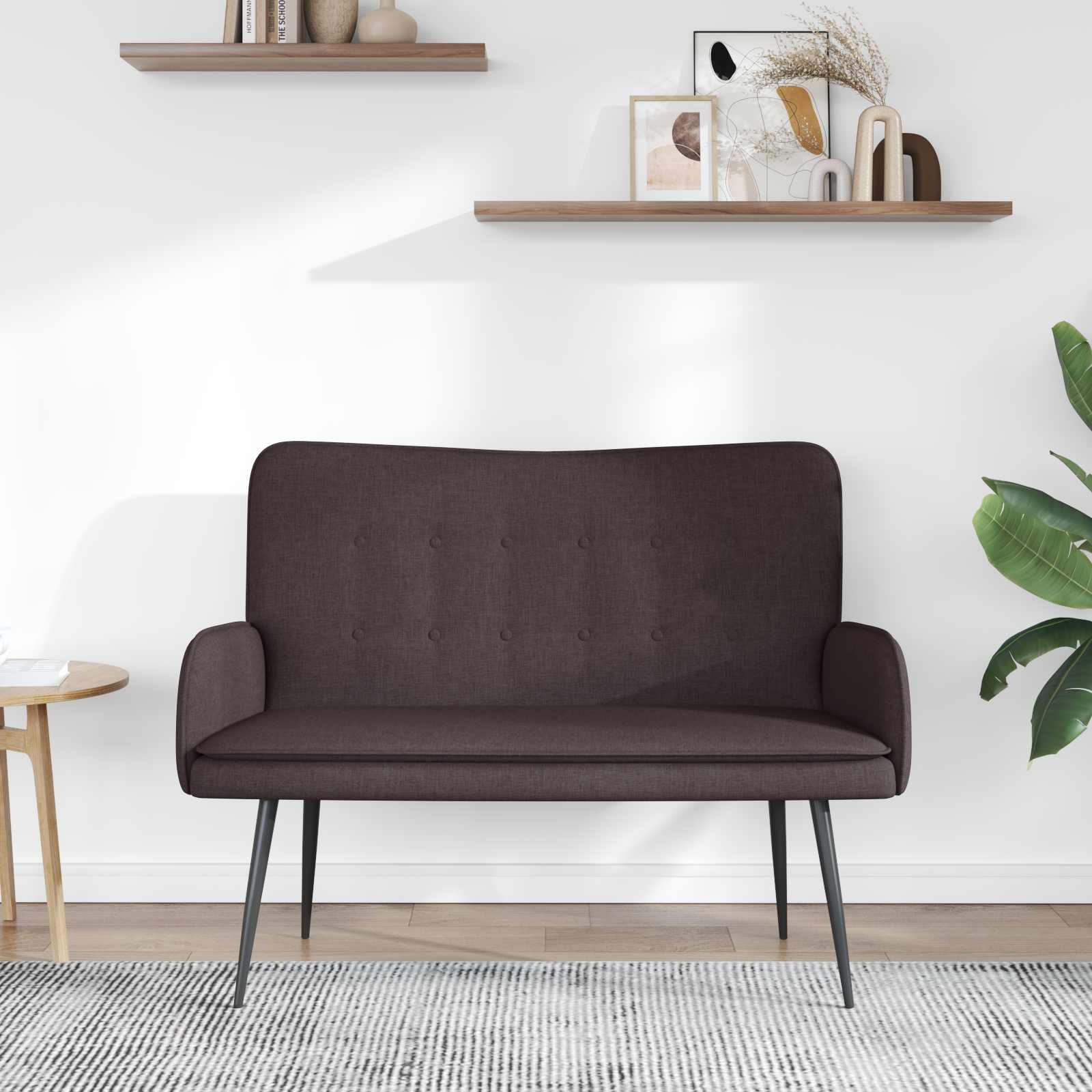 2-Sitzer Sofa Hellgrau 115 x 61 x 87 cm Stoff