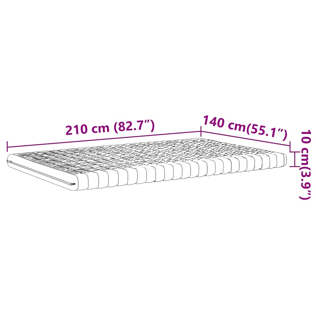 Schaumstoffmatratze Weiß 80x200 cm 7-Zonen Härtegrad 20 ILD