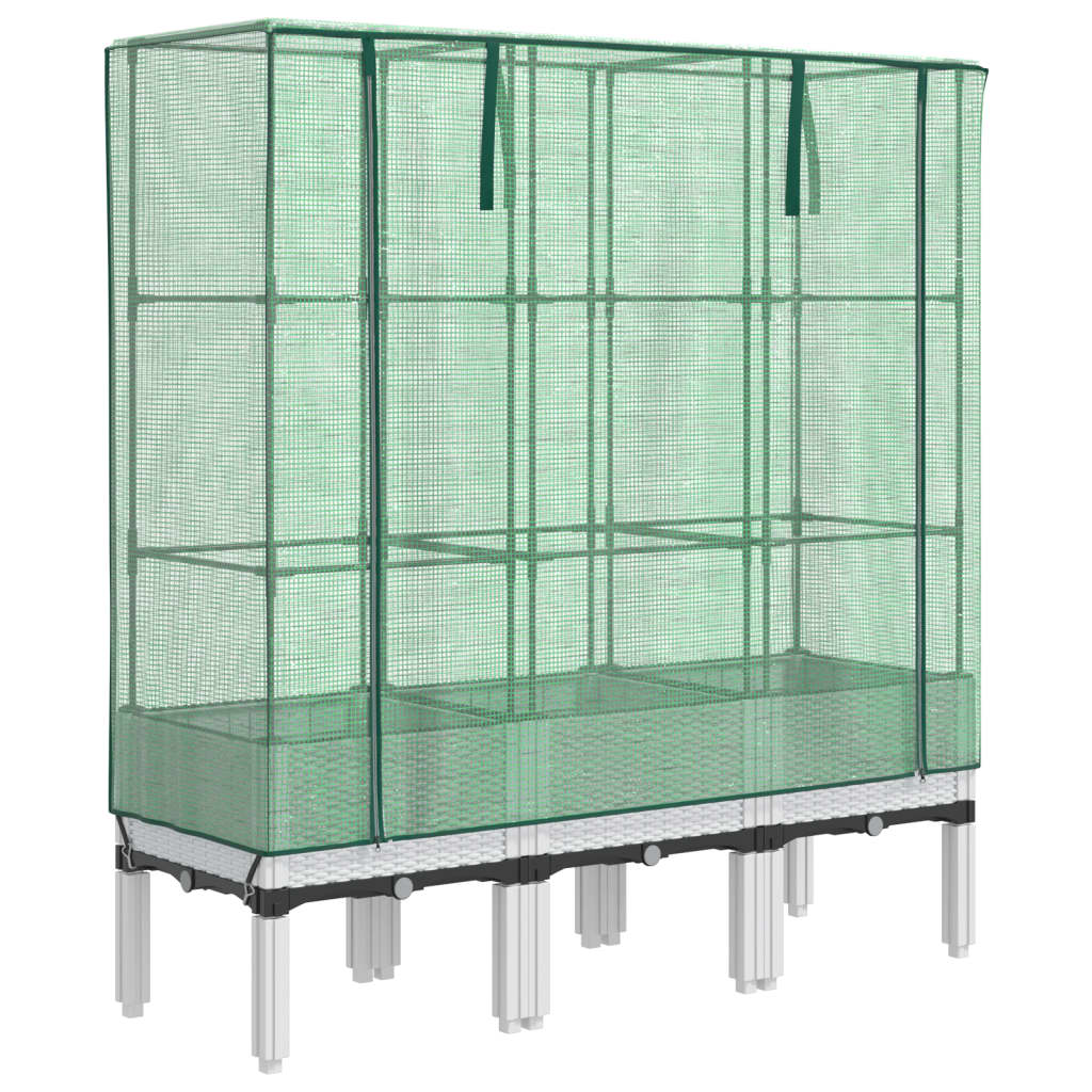 Hochbeet mit Gewächshaus-Aufsatz Rattan-Optik 40x40x140 cm