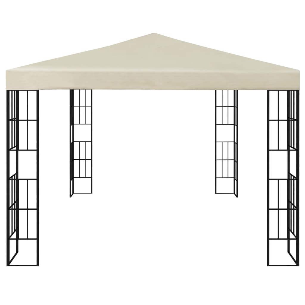 Pavillon mit LED-Lichterkette 3x3 m Taupe