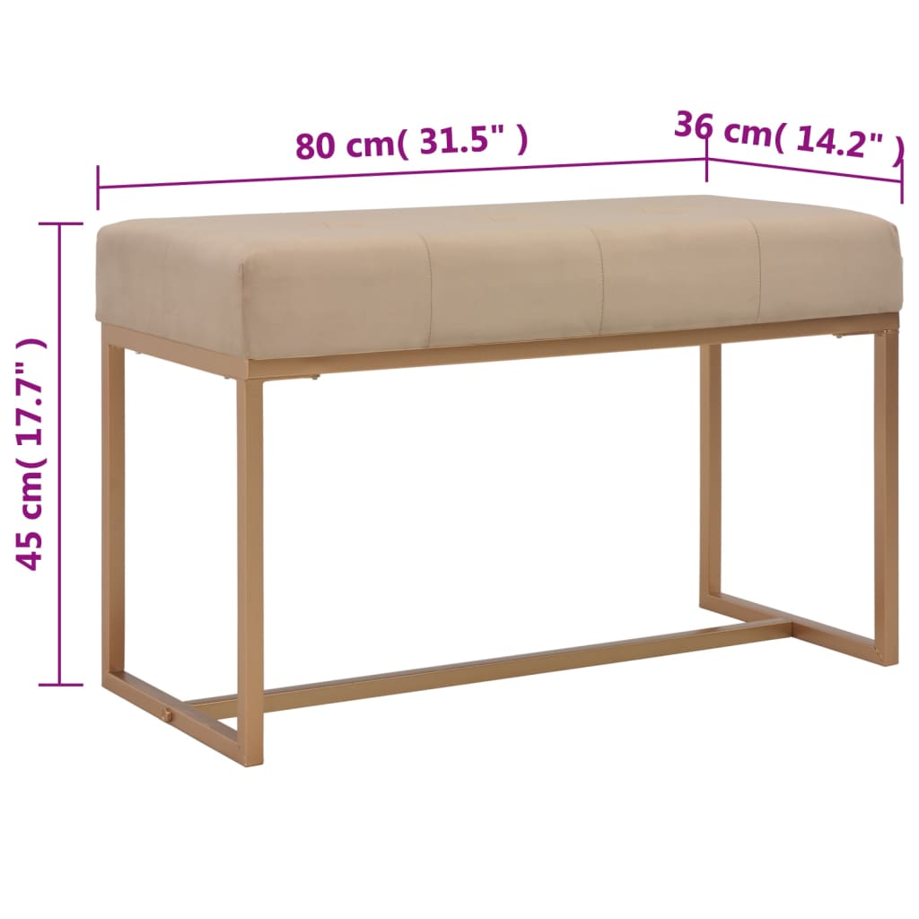 Bank 80 cm Grün Samt