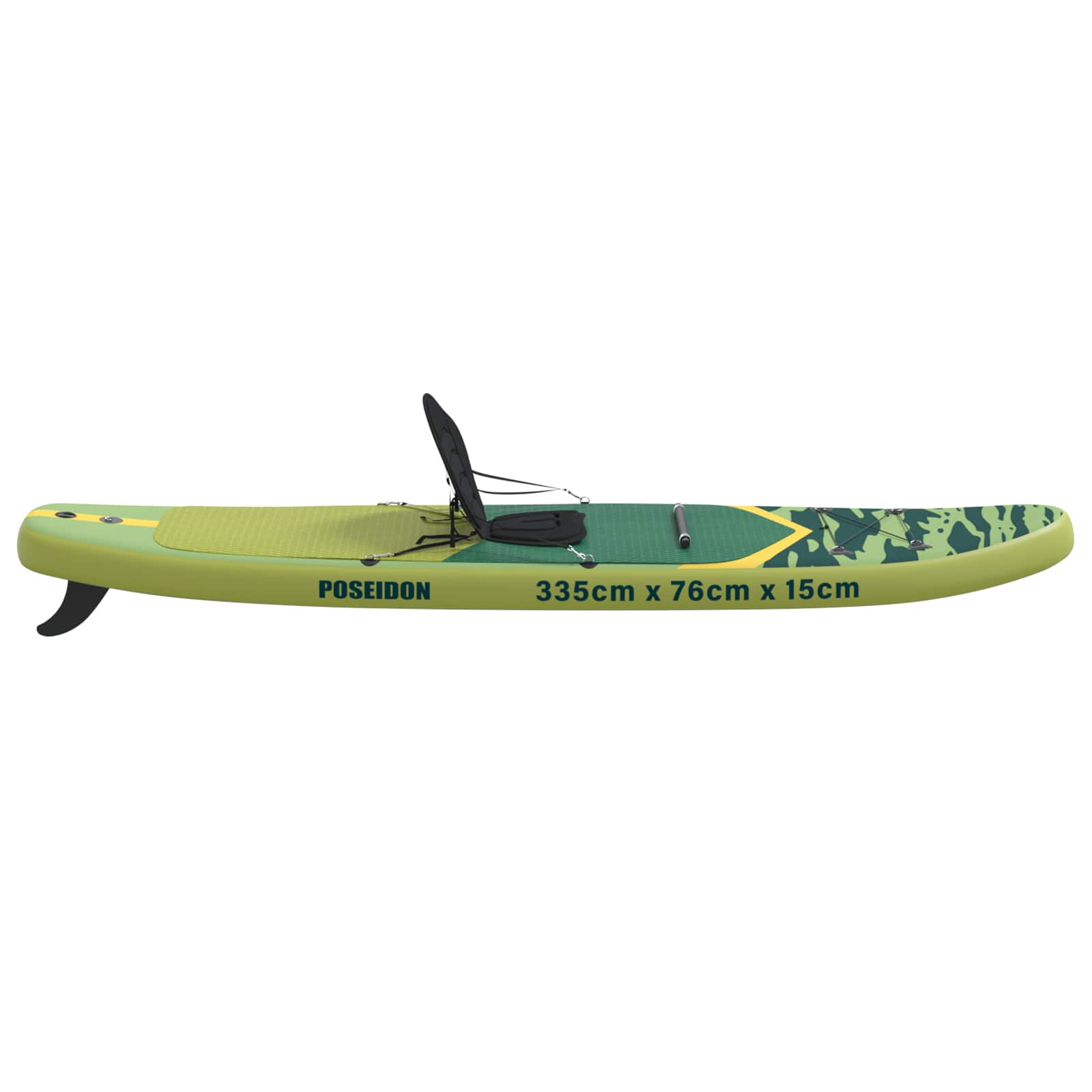 SUP Board mit Sitz 2-in-1 POSEIDON 305 x 76 x 15 cm Grün für
