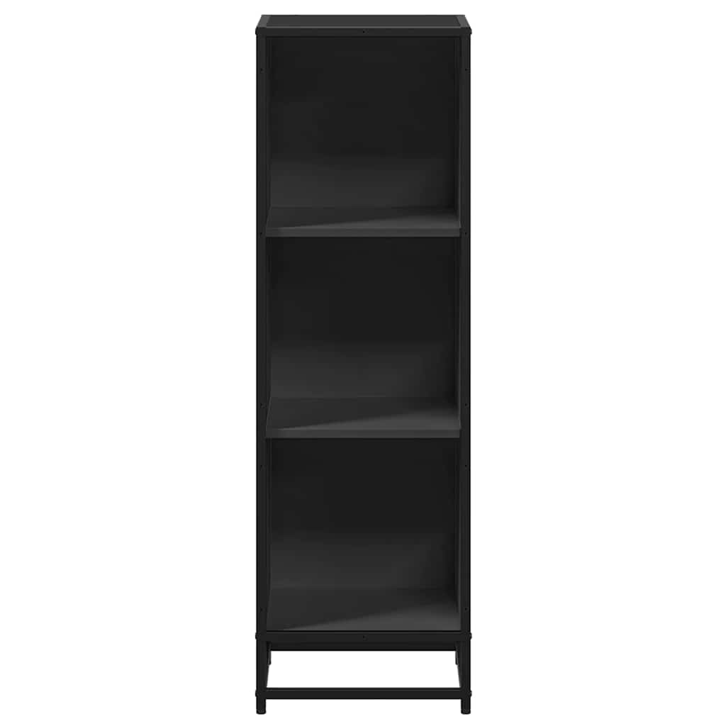 Bücherregal Schwarz 97,5x33x107,5 cm Holzwerkstoff und Metall