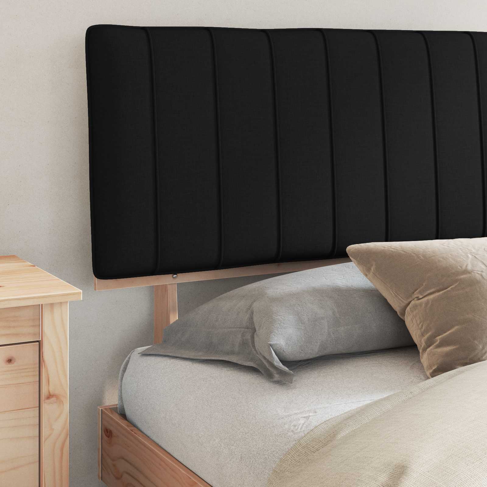 Bettgestell mit gepolstertem Kopfteil Hellgrau 200 x 200 cm