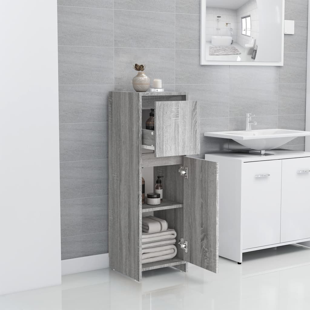 Badezimmerschrank Weiß 30x30x95 cm Holzwerkstoff