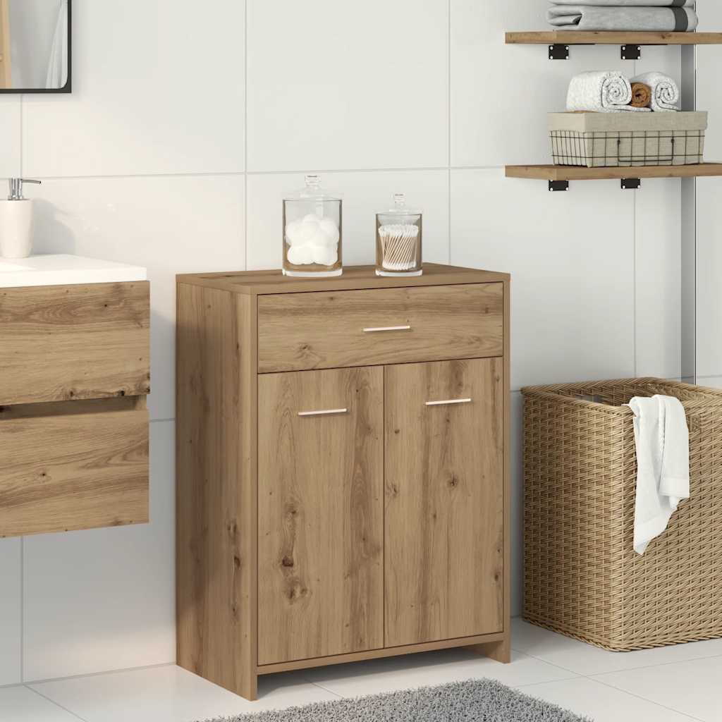 Badezimmerschrank Weiß 60x33x80 cm Holzwerkstoff
