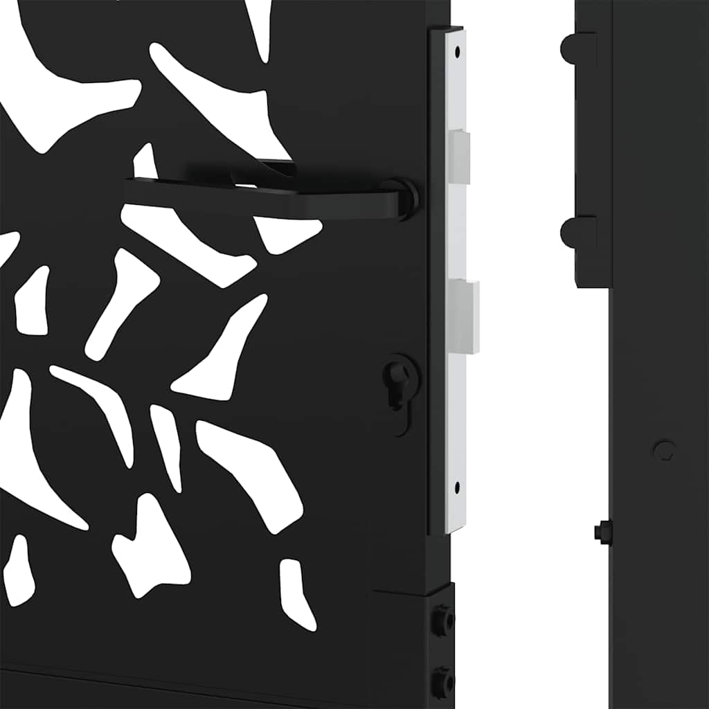 Gartentor Schwarz 100x100 cm Stahl Lichtdesign