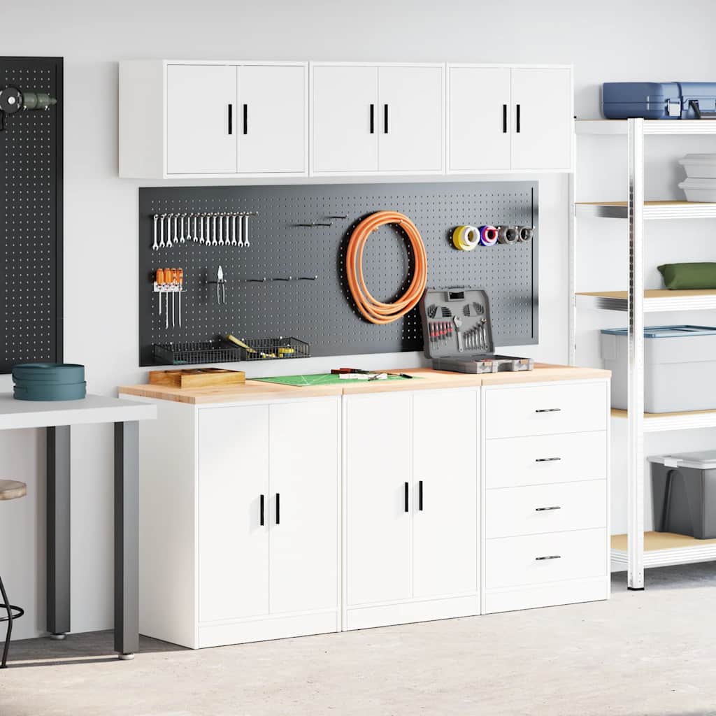 Garagenschränke 6 Stk. Schwarz Holzwerkstoff