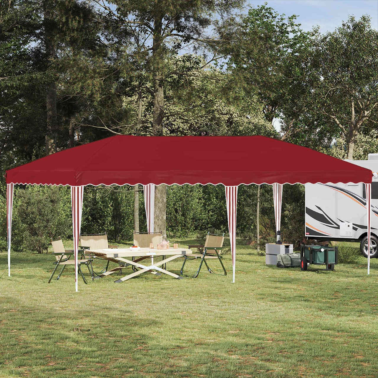 Pop-up Partyzelt 575 x 290 x 245 cm Creme