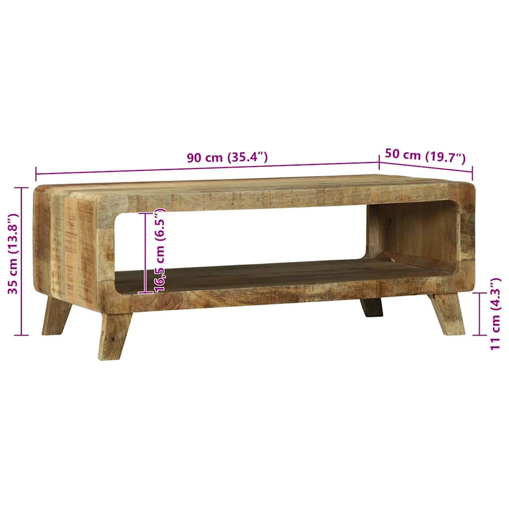 Couchtisch 90 x 50 x 35 cm Massives upgecyceltes Holz