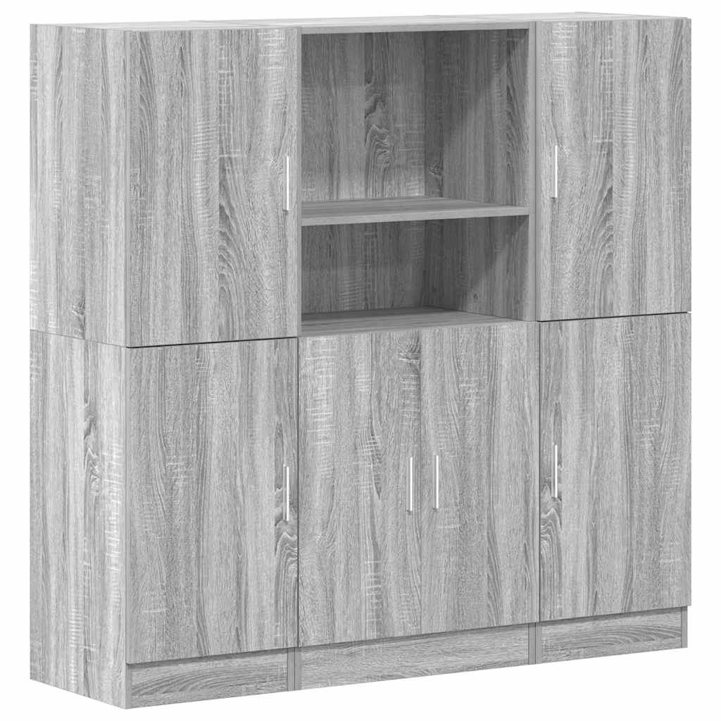 3-tlg. Küchenschrank-Set Weiß Holzwerkstoff
