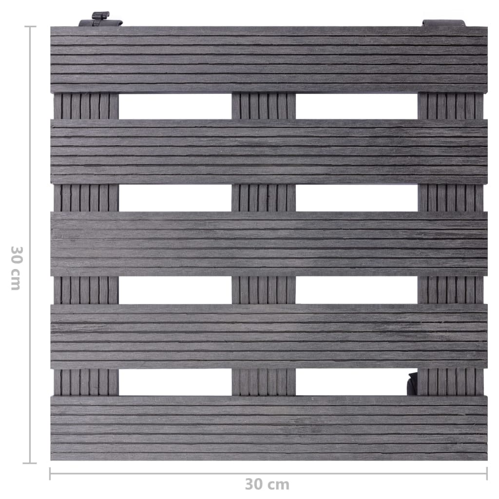 Pflanzenroller 2 Stk. Grau Ø30x7,5 cm WPC