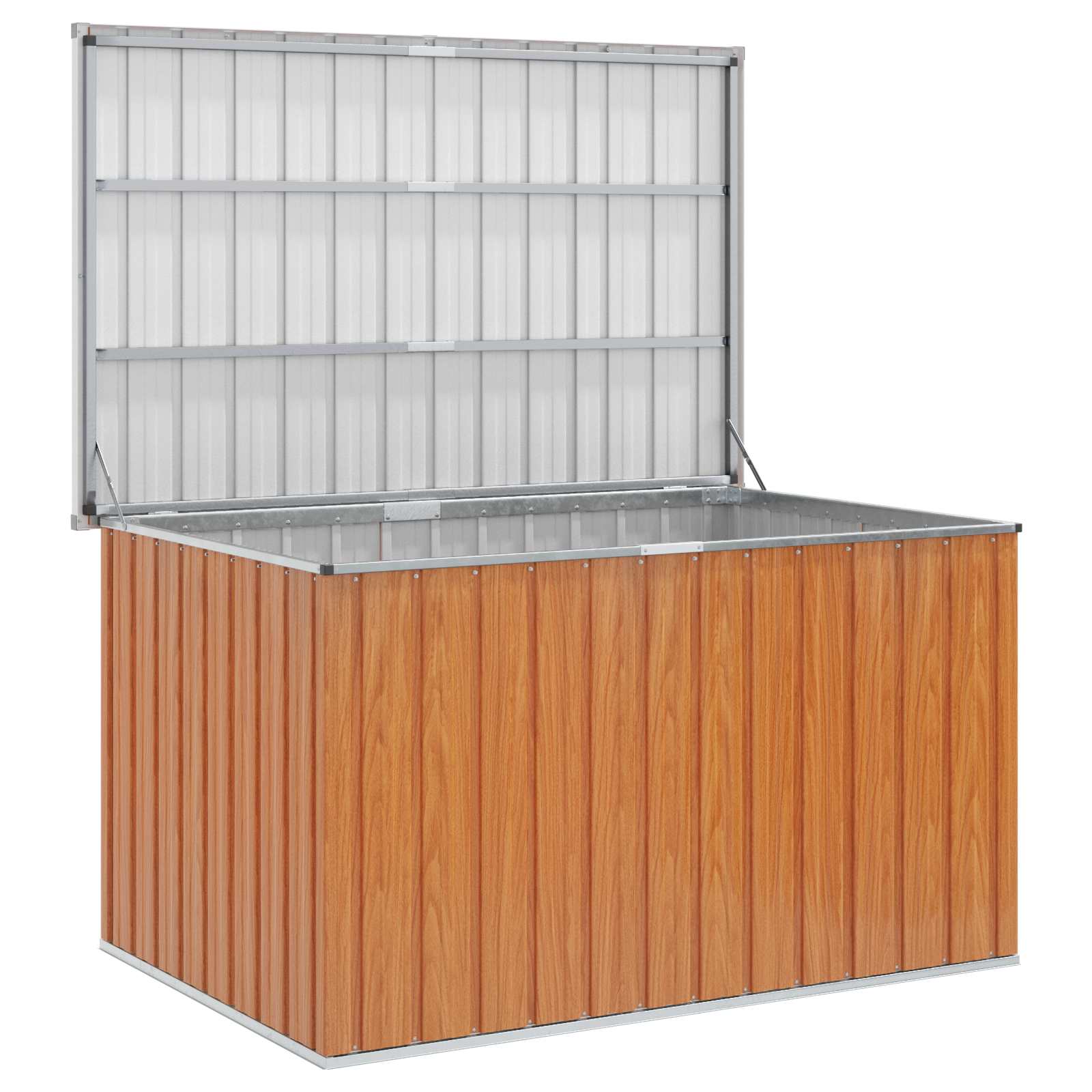 Außenlagerbox Holz 109 x 67 x 65 cm Verzinkter Stahl