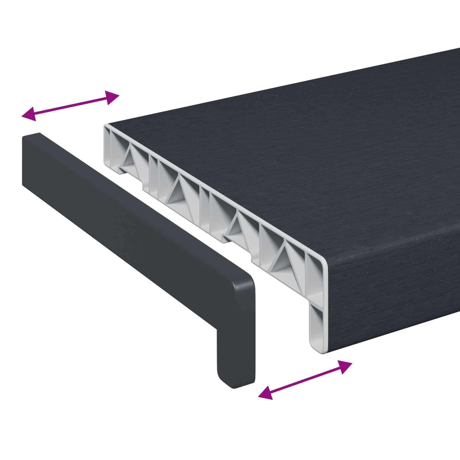 Fensterbank Weiß 60 x 10 x 4,5 cm PVC