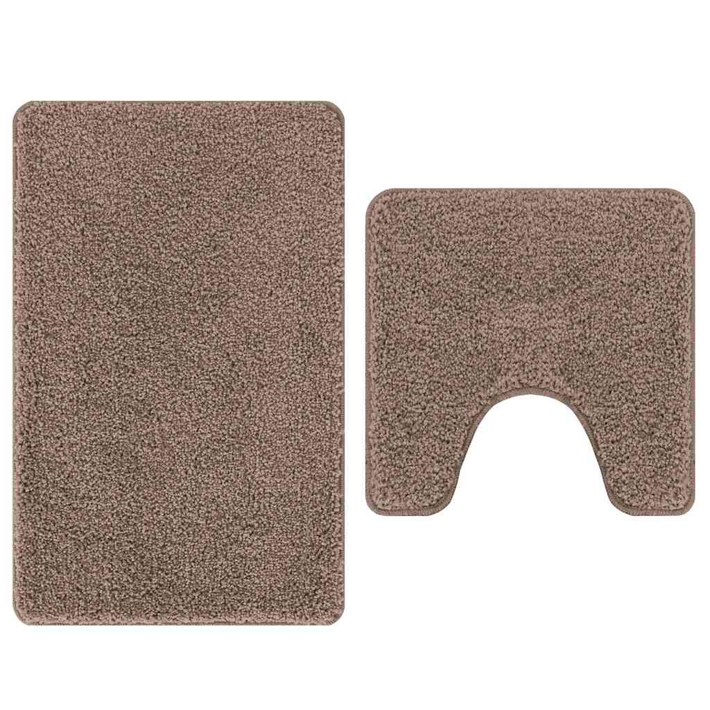 Anti-Rutsch Badematten-Set 2 pcs Dunkelgrau PP