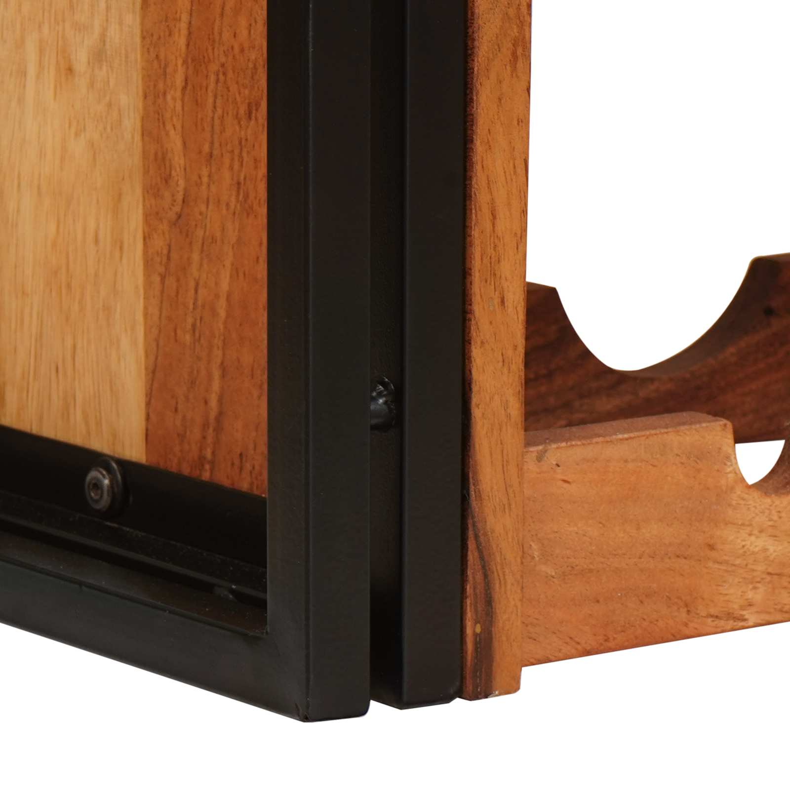 Weinregal Braun 60 x 45 x 33 cm Massives grobes Mangoholz