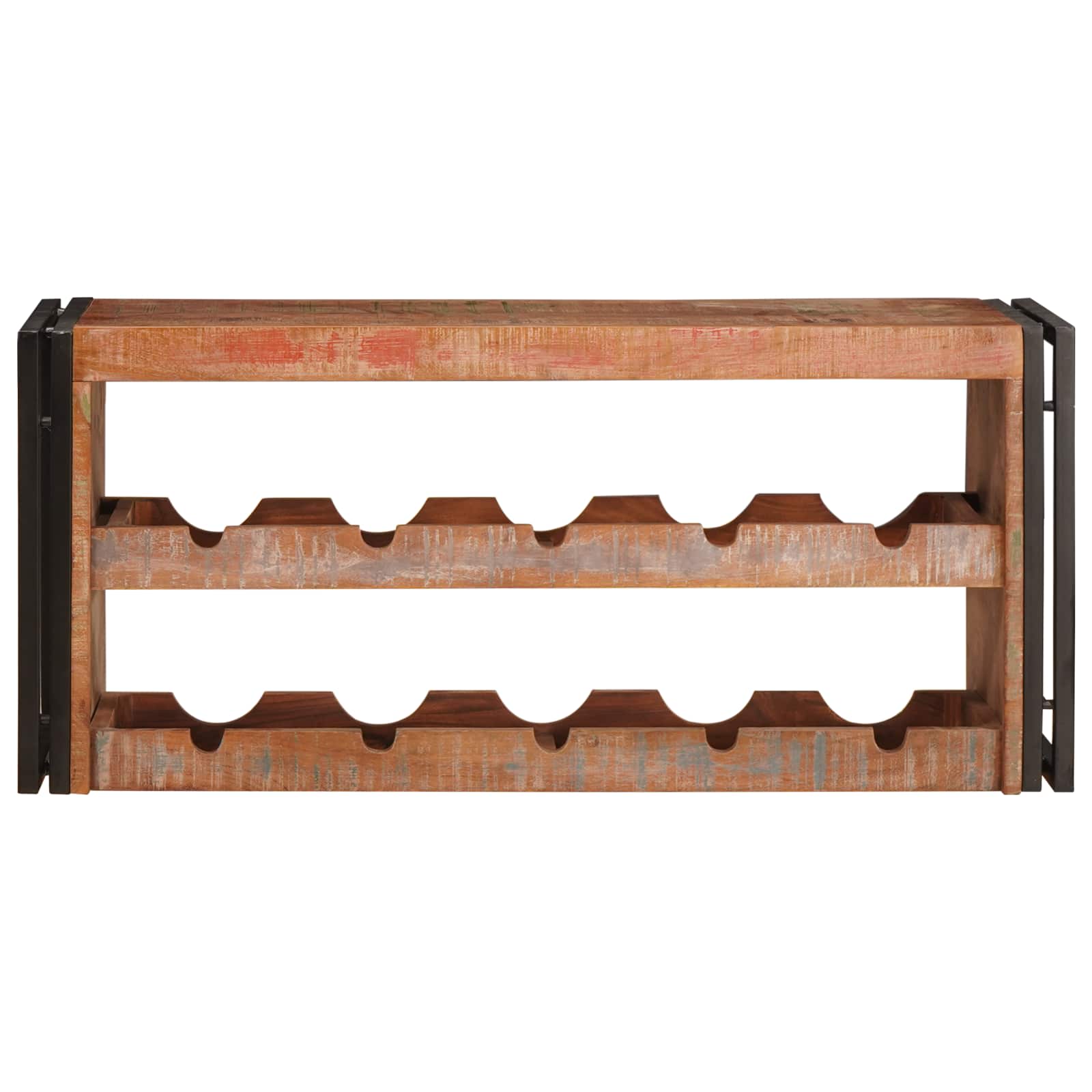 Weinregal Braun 60 x 45 x 33 cm Massives grobes Mangoholz