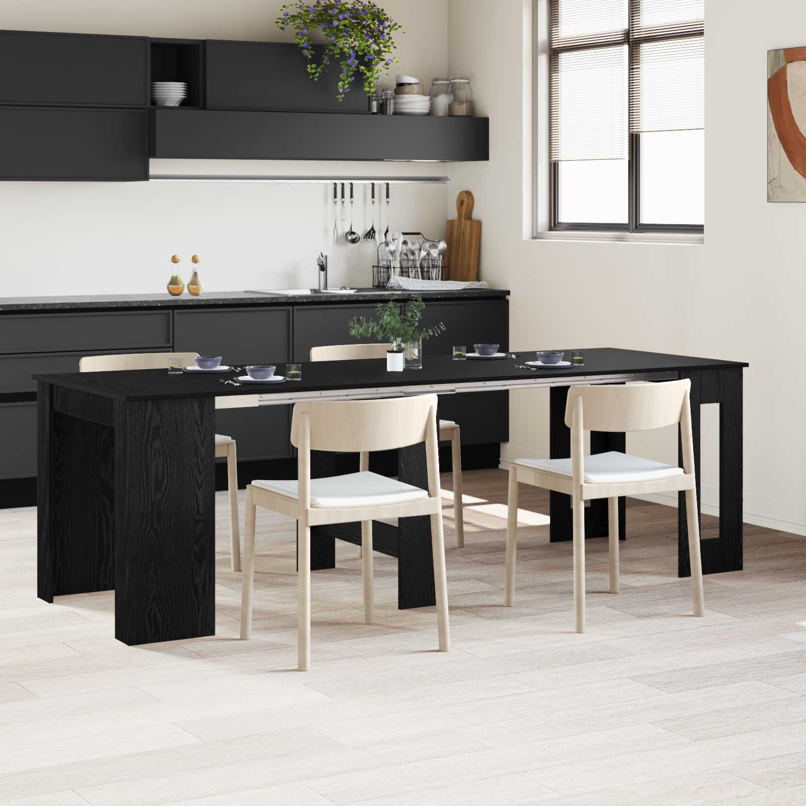 Esstisch 180 x 85 x 75 cm Holzwerkstoff Schwarze Eiche