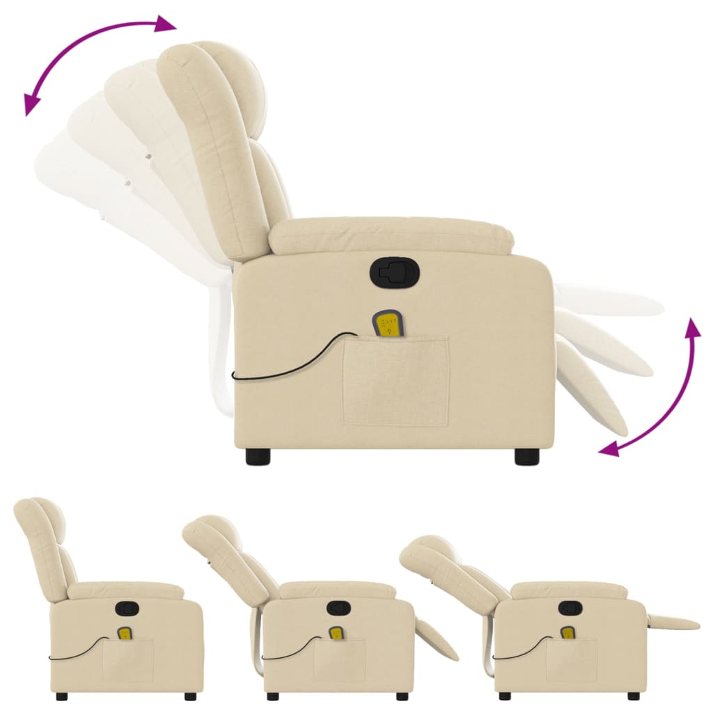 Massage-Relaxsessel, hellgrauer Stoff