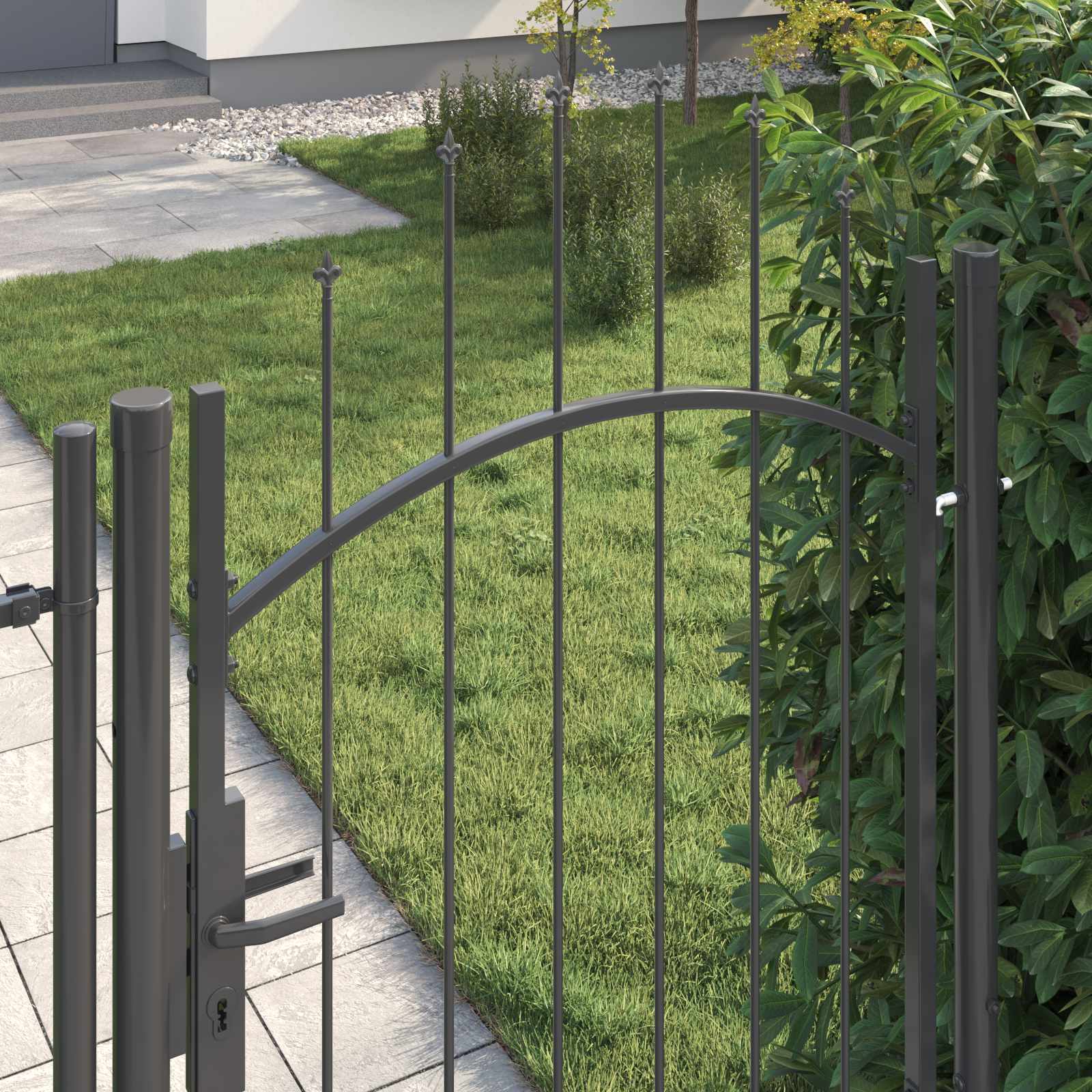 Gartentor Woerden Stahl 1x1 m Schwarz