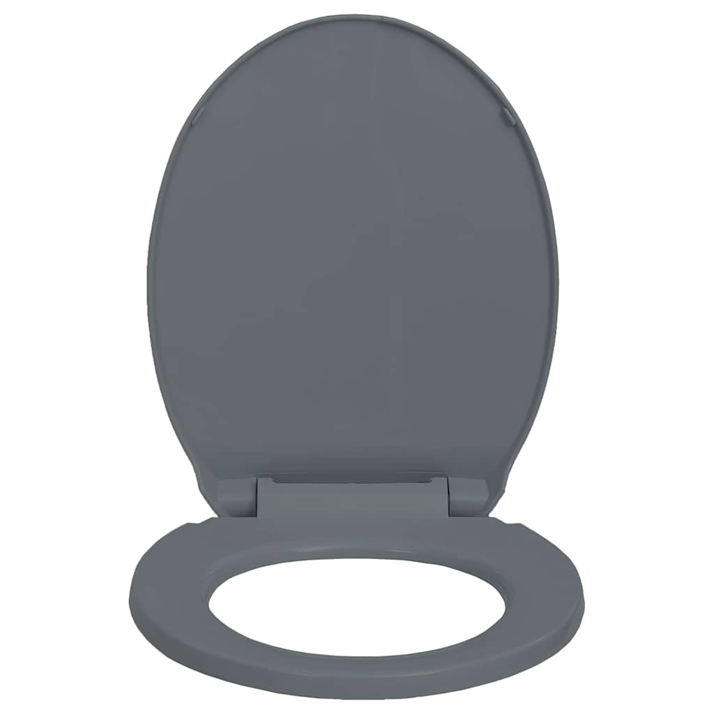 Toilettensitz mit Absenkautomatik Hellgrau Oval