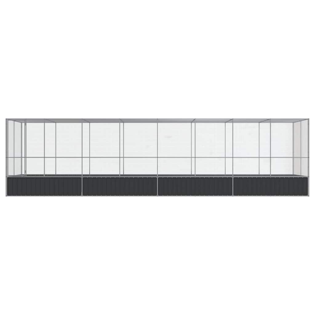 Voliere Silbern 210,5x107x212 cm Stahl