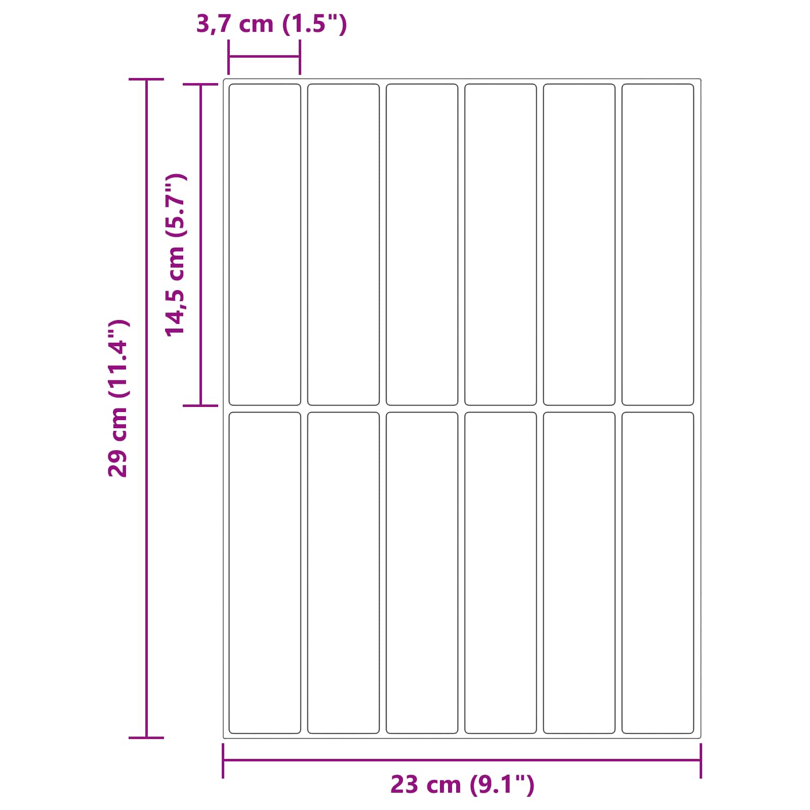 Rechteckige Fliese 10 pcs Dunkelgrün 29 x 23 x 0,08 cm