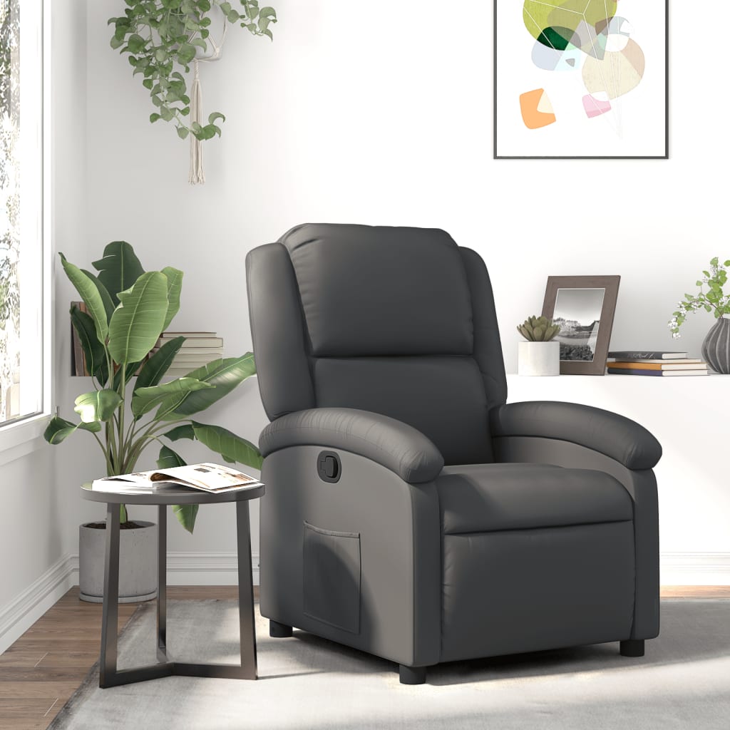 Relaxsessel Echtleder Schwarz